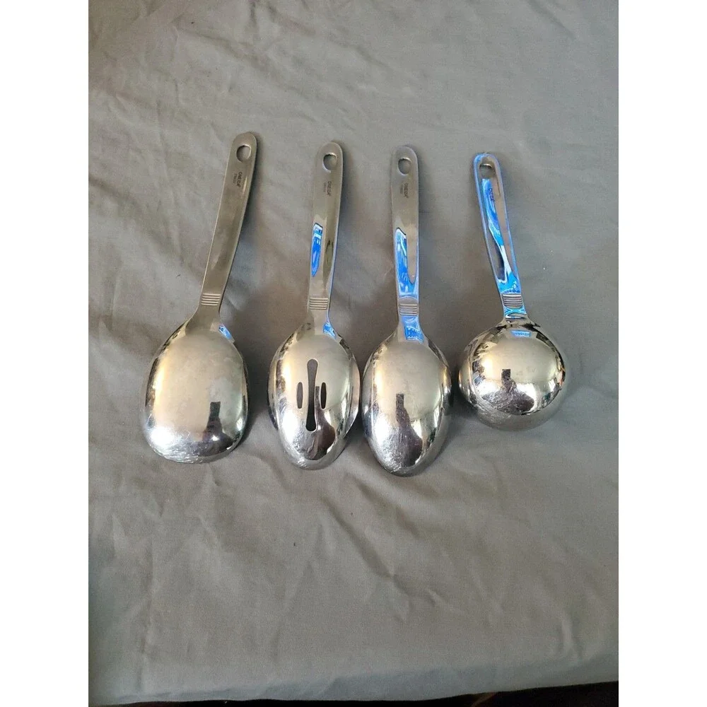 4 Oneida Stainless Steel Serving Spoon Ladle Silverware Flatware Set